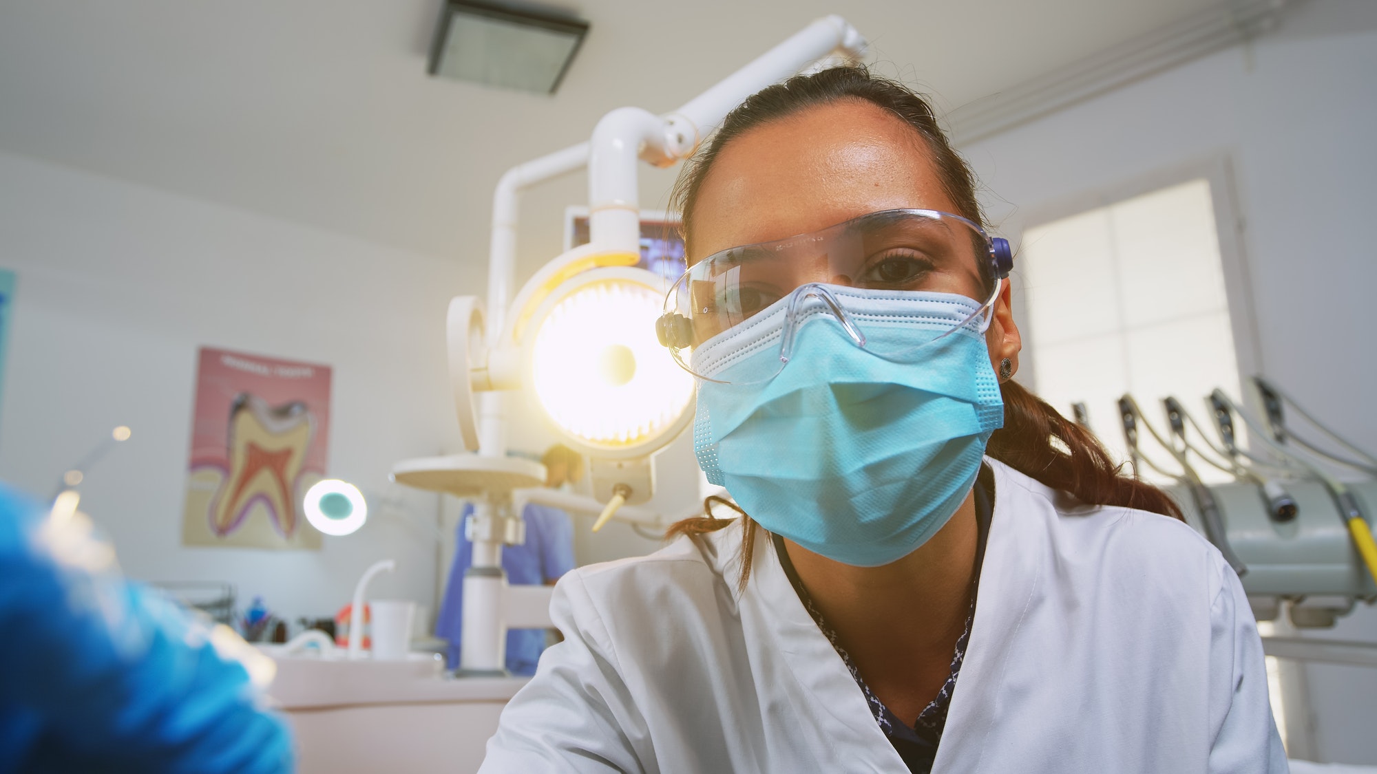 Patient pov visiting dental clinic for surgery